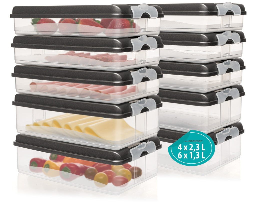 Aufschnittdosen 20-teiliges Set (6x flach und 4x hoch)
