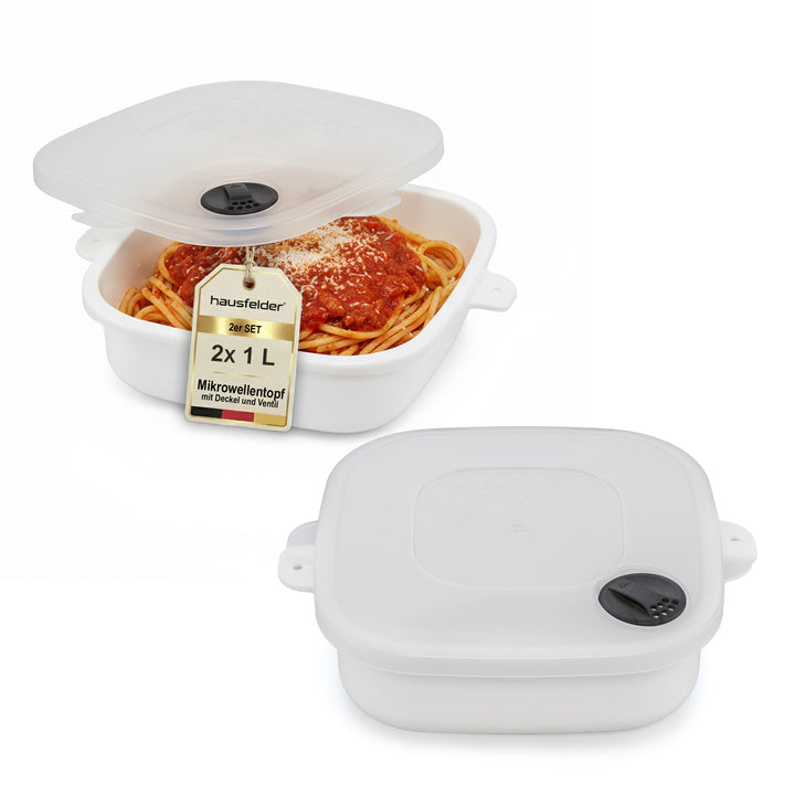 Mikrowellentopf 2er Set,  2x 1 Liter
