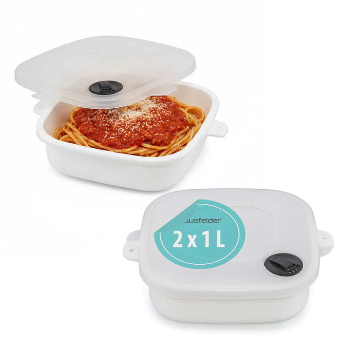 Mikrowellentopf 2er Set, 2x 1,5 Liter