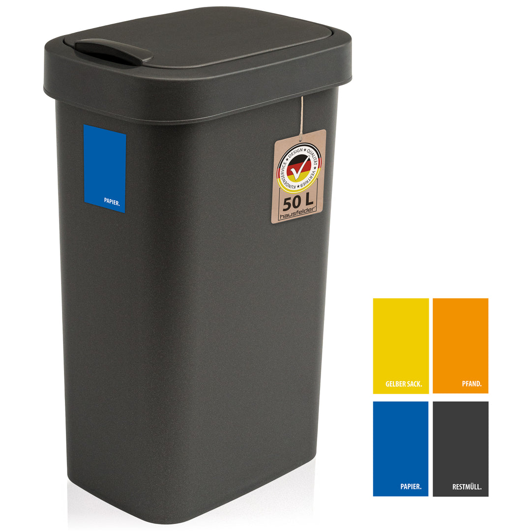 Mülleimer mit Deckel 50 l Anthrazit