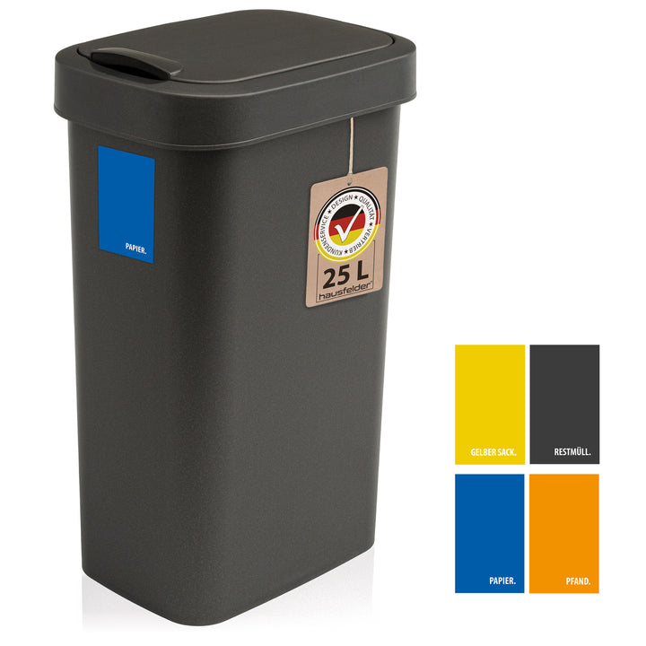 Mülleimer mit Deckel 25 L.Anthrazit