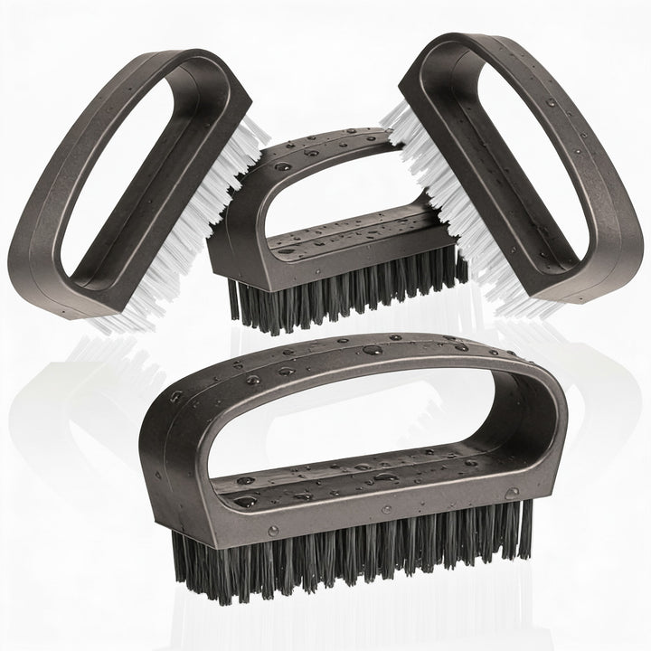 Handbürste mit Griff, 4er Set, 2x schwarze/2x weiße Borsten