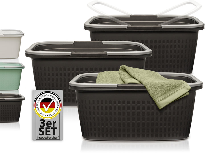 Wäschewannen 3er Set Anthrazit