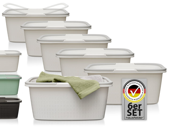 Wäschewannen 6er Set Weiß