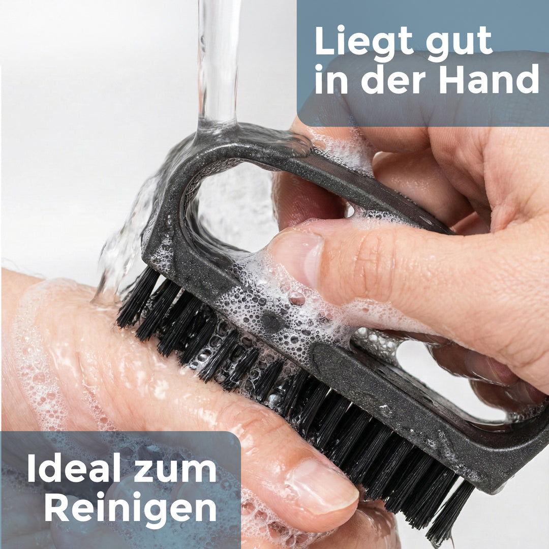 Handbürste mit Griff, 4er Set, 2x schwarze/2x weiße Borsten