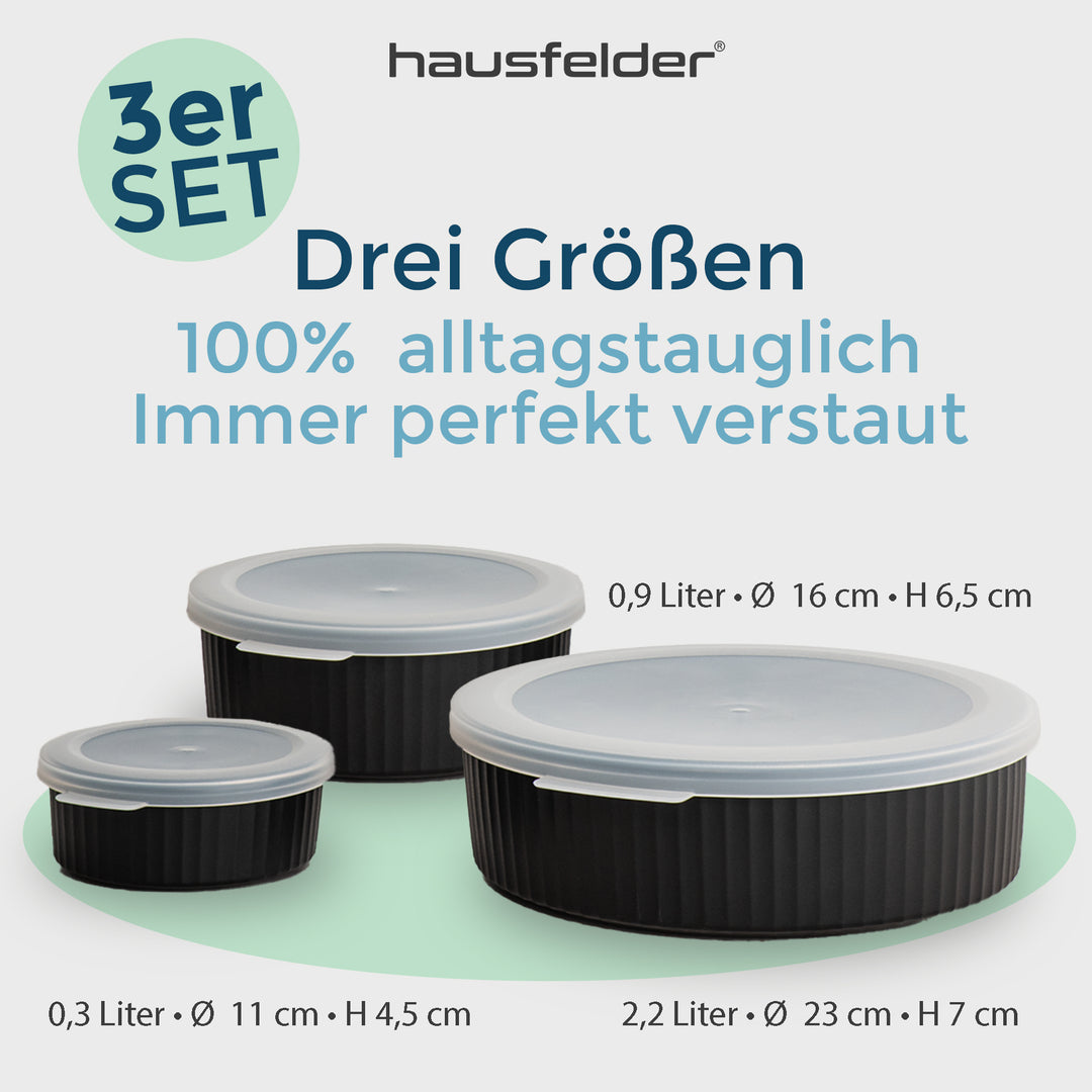 Vorratsdosen rund 3er Set rund