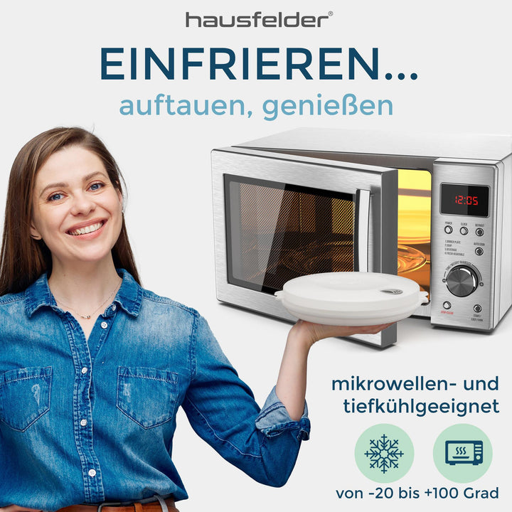 Mikrowellenteller mit Deckel (2er Set)