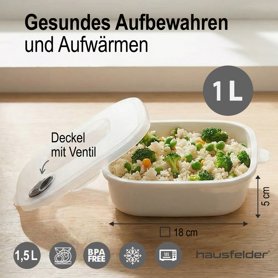 Mikrowellentopf 2er Set,  2x 1 Liter
