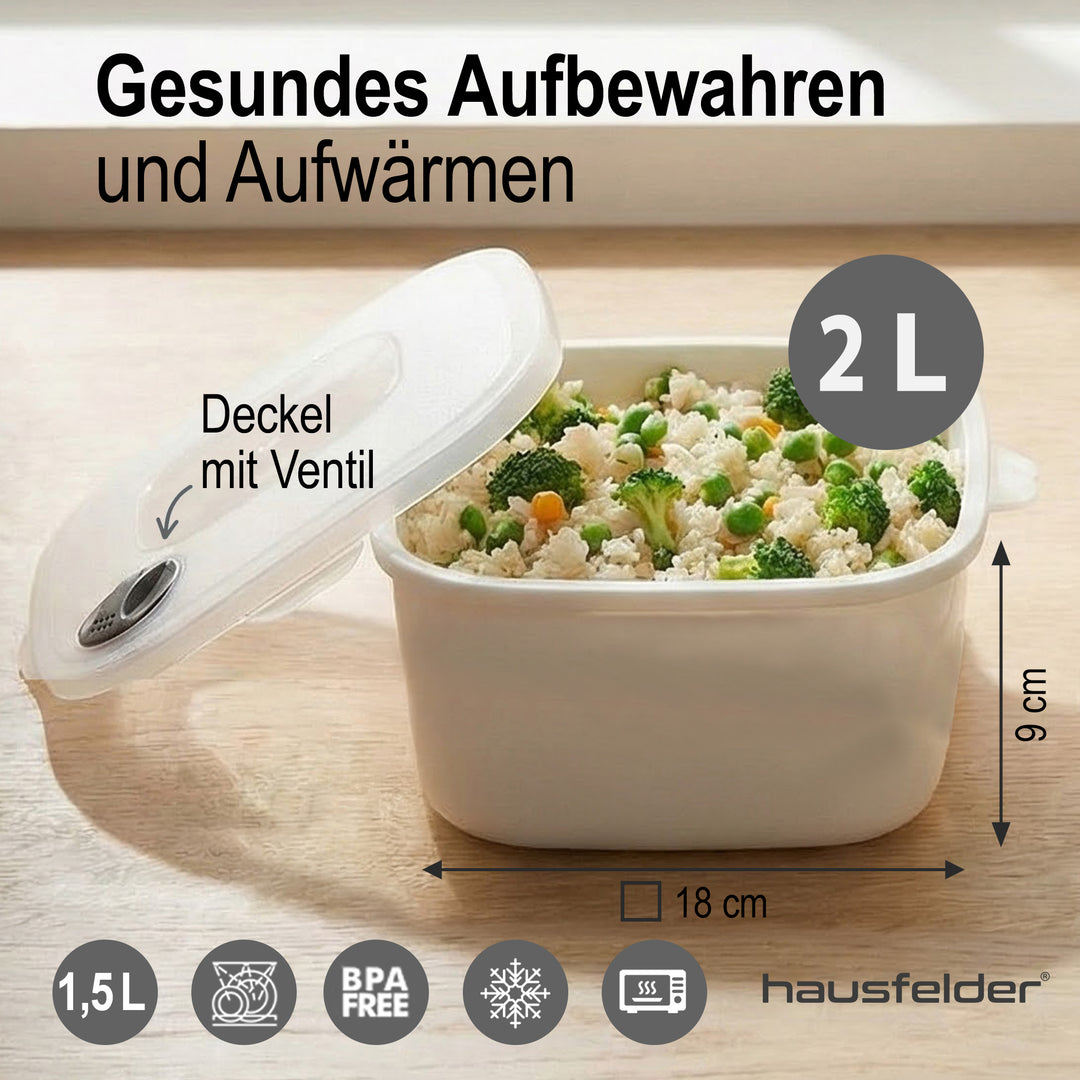 Mikrowellentopf 2er Set, 2 x 2 Liter