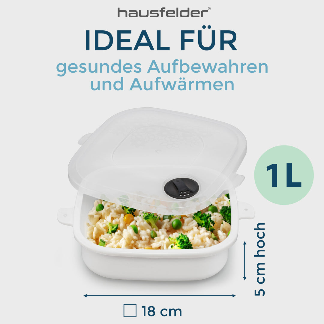 Mikrowellentopf 2er Set,  2x 1 Liter