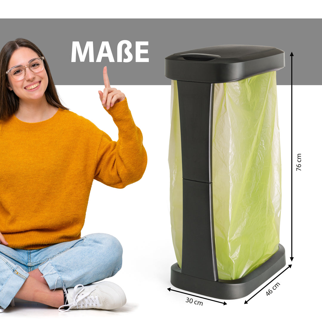 3er Set Müllsackständer bis 120l Schwarz