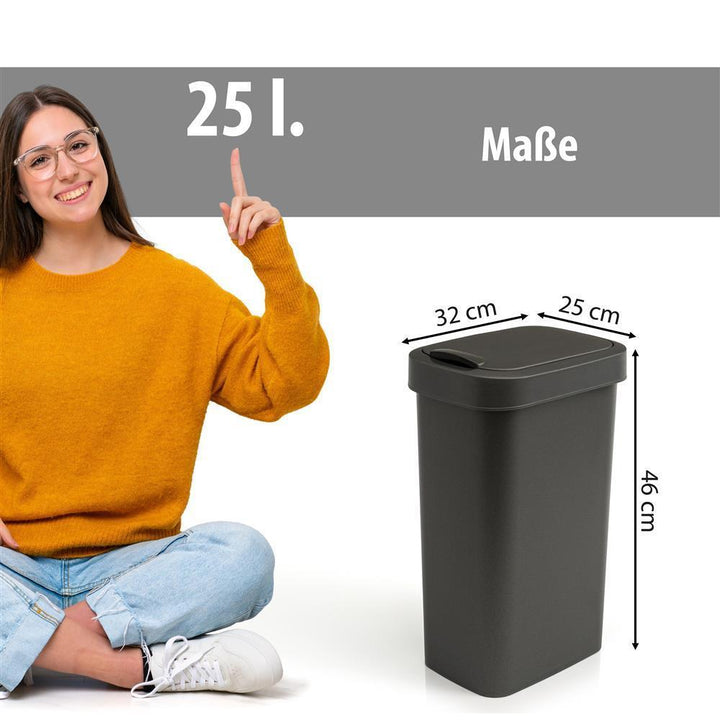 Mülleimer mit Deckel 25 L.Anthrazit