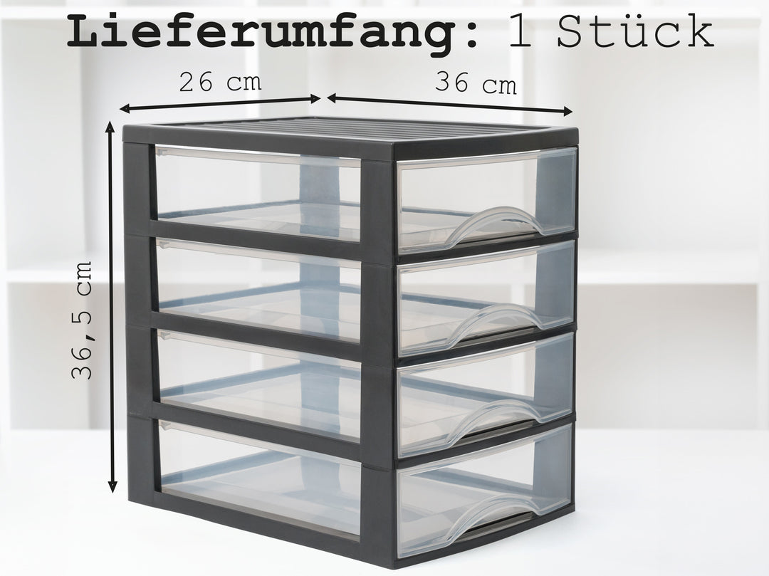 Schubladenschrank A4, 4 Schubladen
