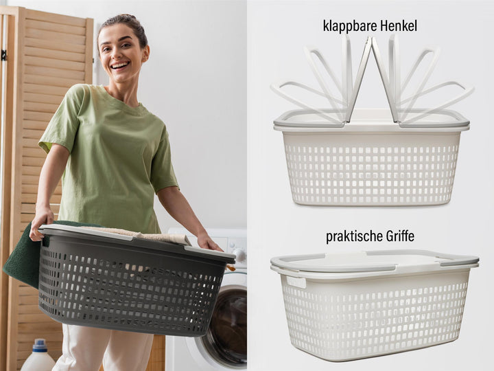 Wäschekörbe 4er Set Weiß