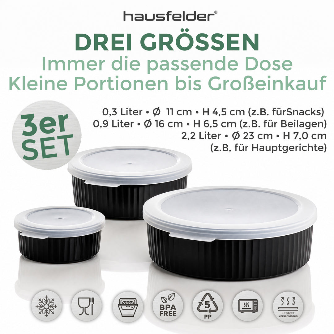 Vorratsdosen rund 3er Set rund