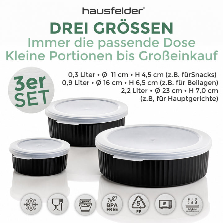Vorratsdosen rund 3er Set rund