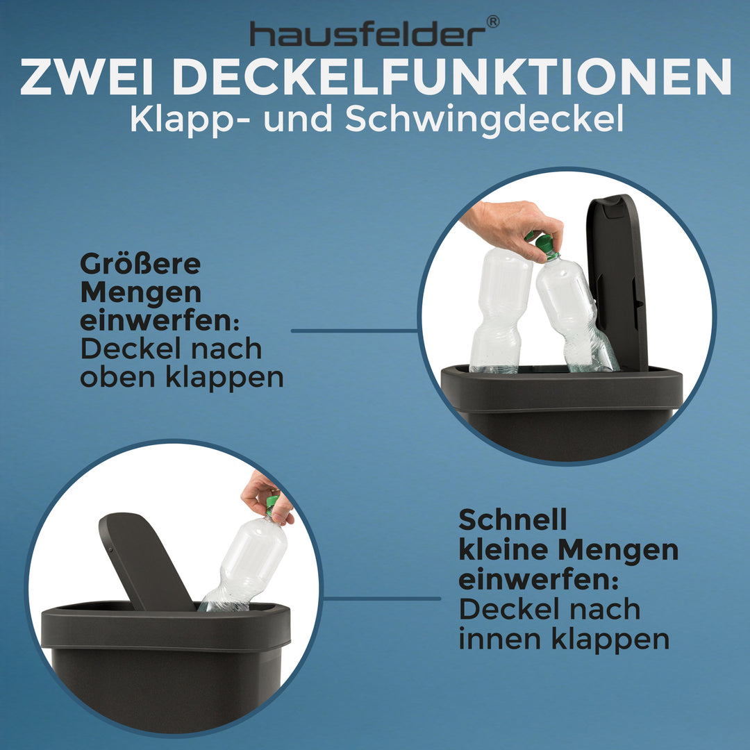 Mülleimer mit Deckel 25 L.Anthrazit