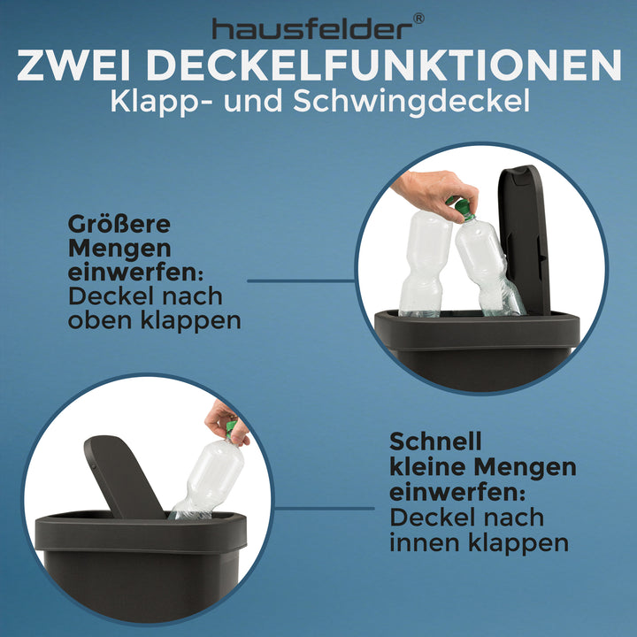 Mülleimer mit Deckel 25 L.Anthrazit