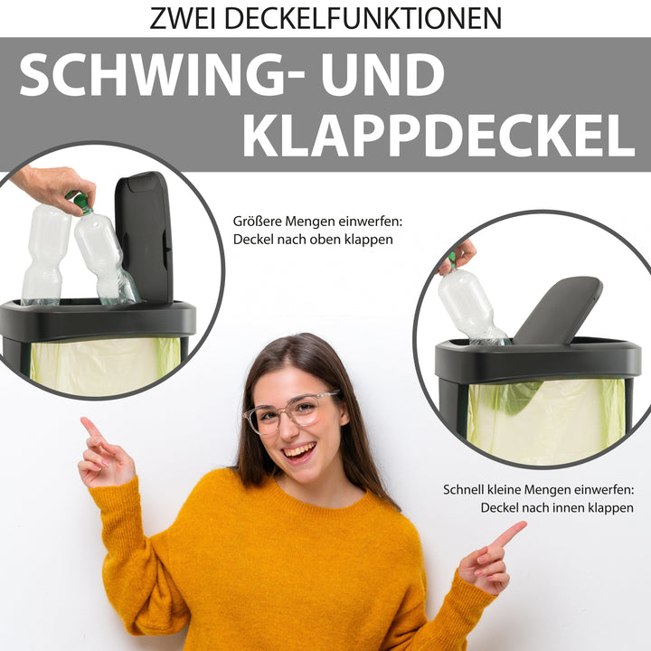 3er Set Müllsackständer bis 120l Schwarz