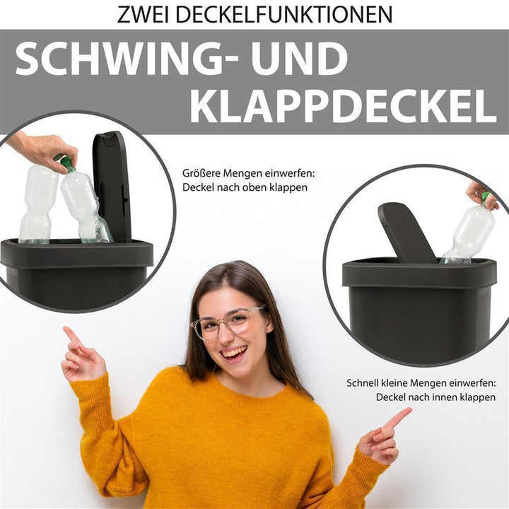 Mülleimer mit Deckel 10 L., Anthrazit