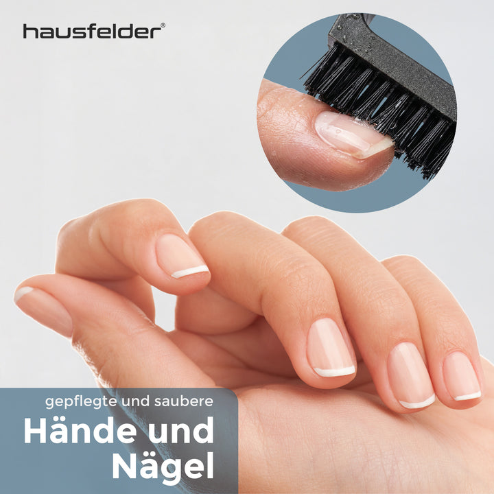Handbürste mit Griff, 4er Set, 2x schwarze/2x weiße Borsten