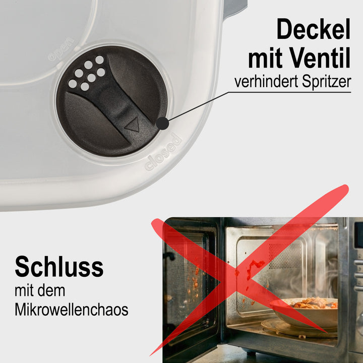 Mikrowellentopf 2er Set,  2x 1 Liter