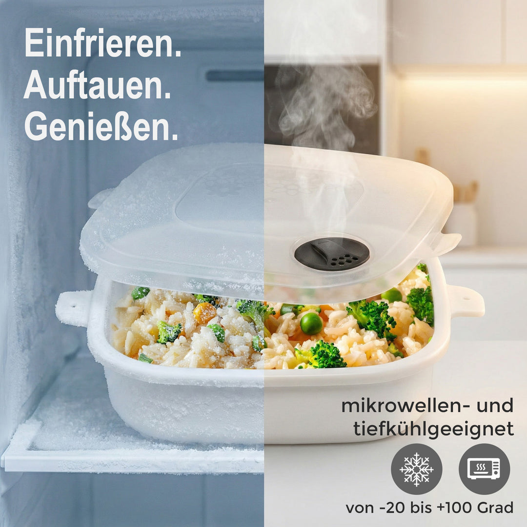 Mikrowellentopf 2er Set,  2x 1 Liter