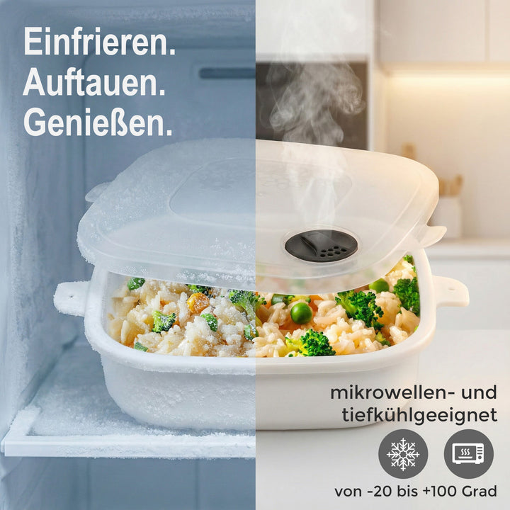 Mikrowellentopf 2er Set,  2x 1 Liter