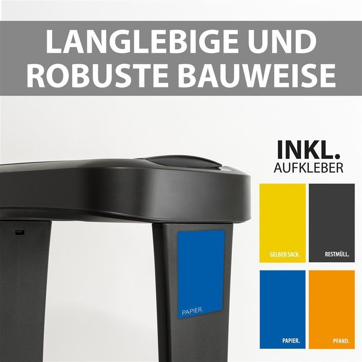 2er Set Müllsackständer bis 120l Schwarz