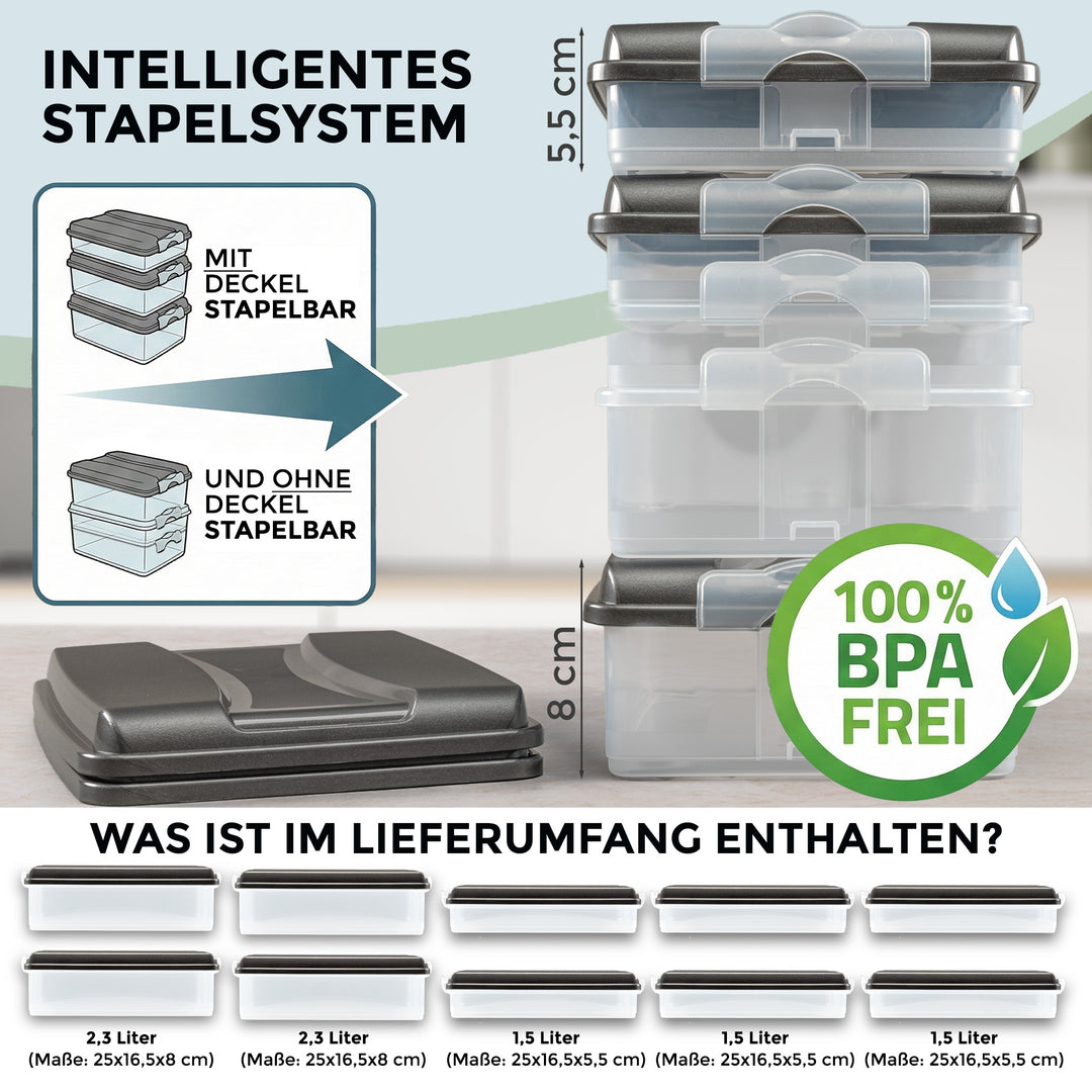 Aufschnittdosen 20-teiliges Set (6x flach und 4x hoch)