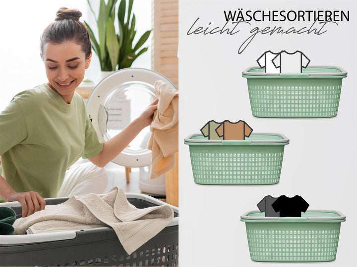 Wäschekörbe 3er Set Grün
