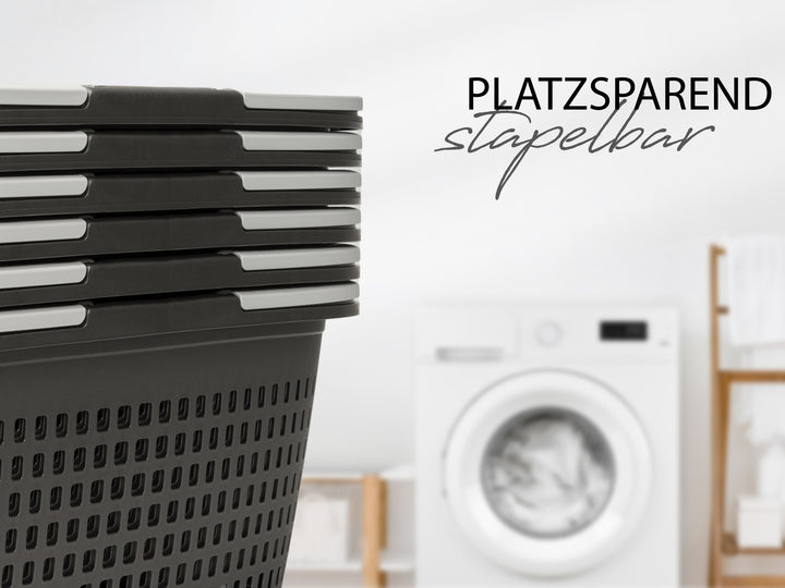Wäschekörbe 4er Set Weiß