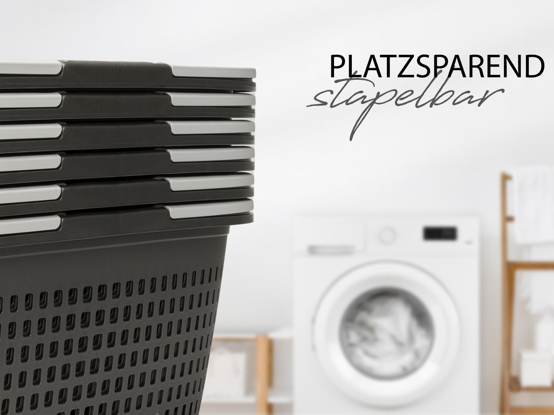 Wäschekörbe 4er Set Anthrazit