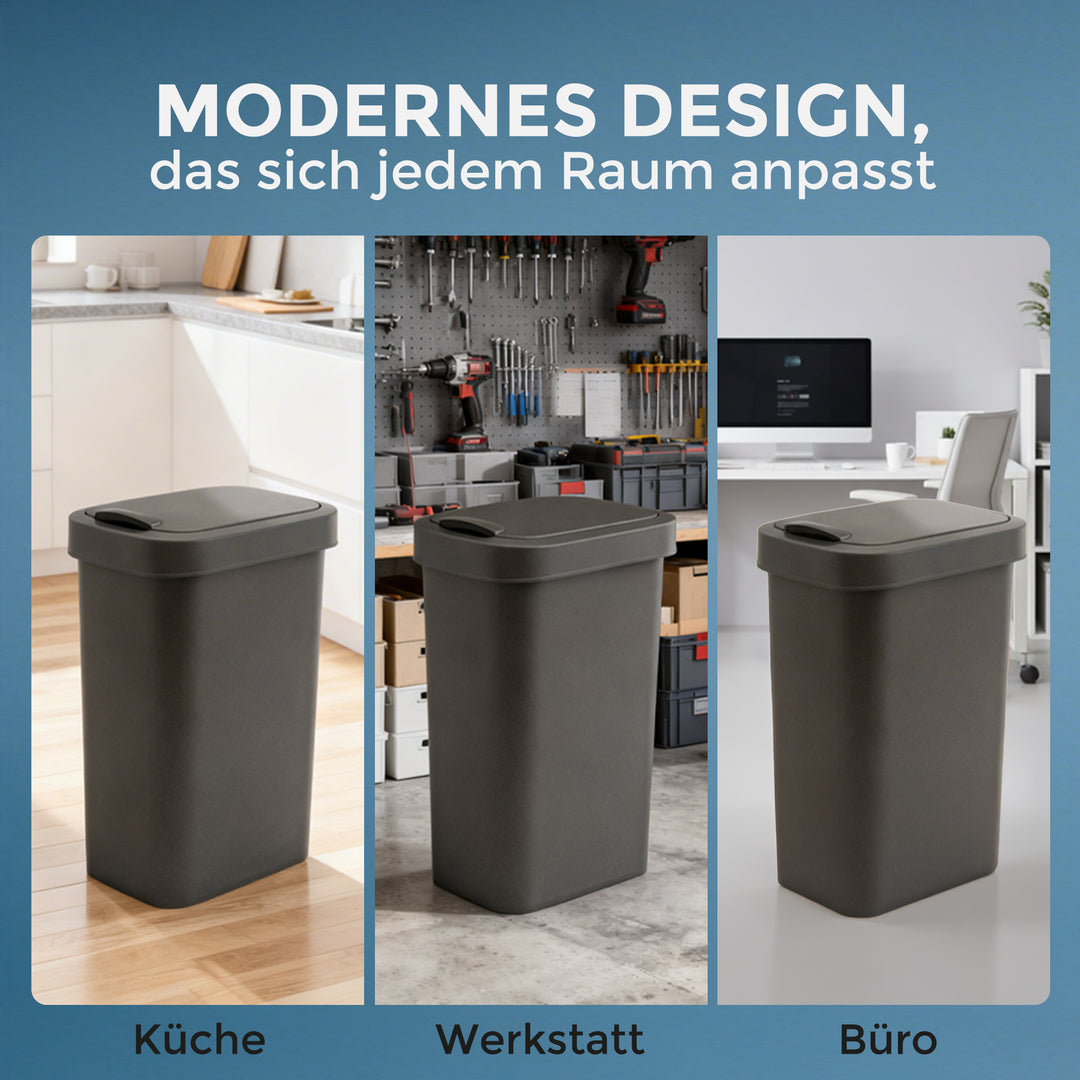 Mülleimer mit Deckel 50 l Anthrazit