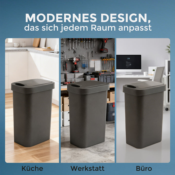 Mülleimer mit Deckel 50 l Anthrazit