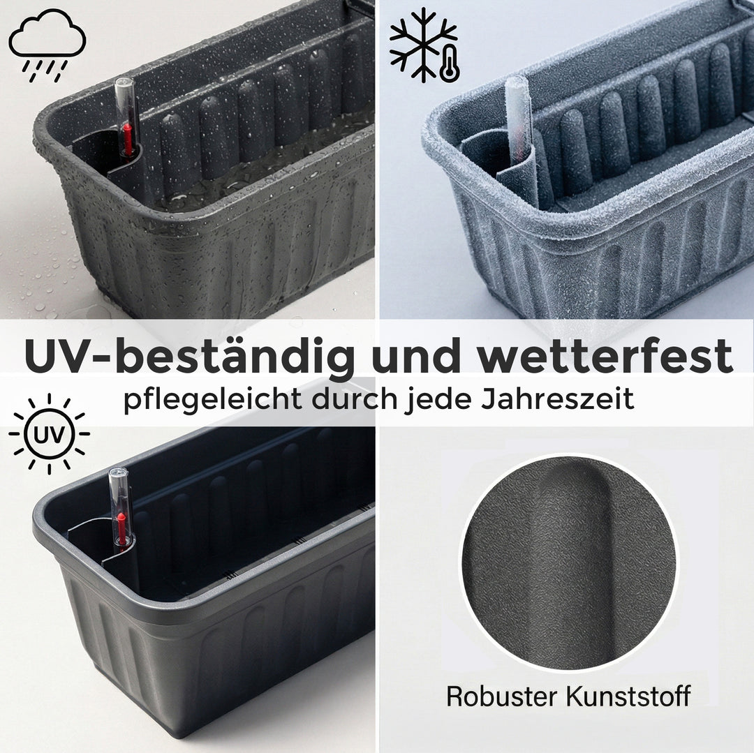 Blumenkasten 3er Set, Anthrazitt, 60cm