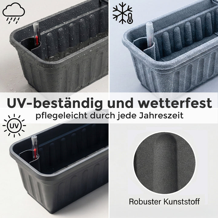 Blumenkasten 2er Set, Anthrazit 80cm