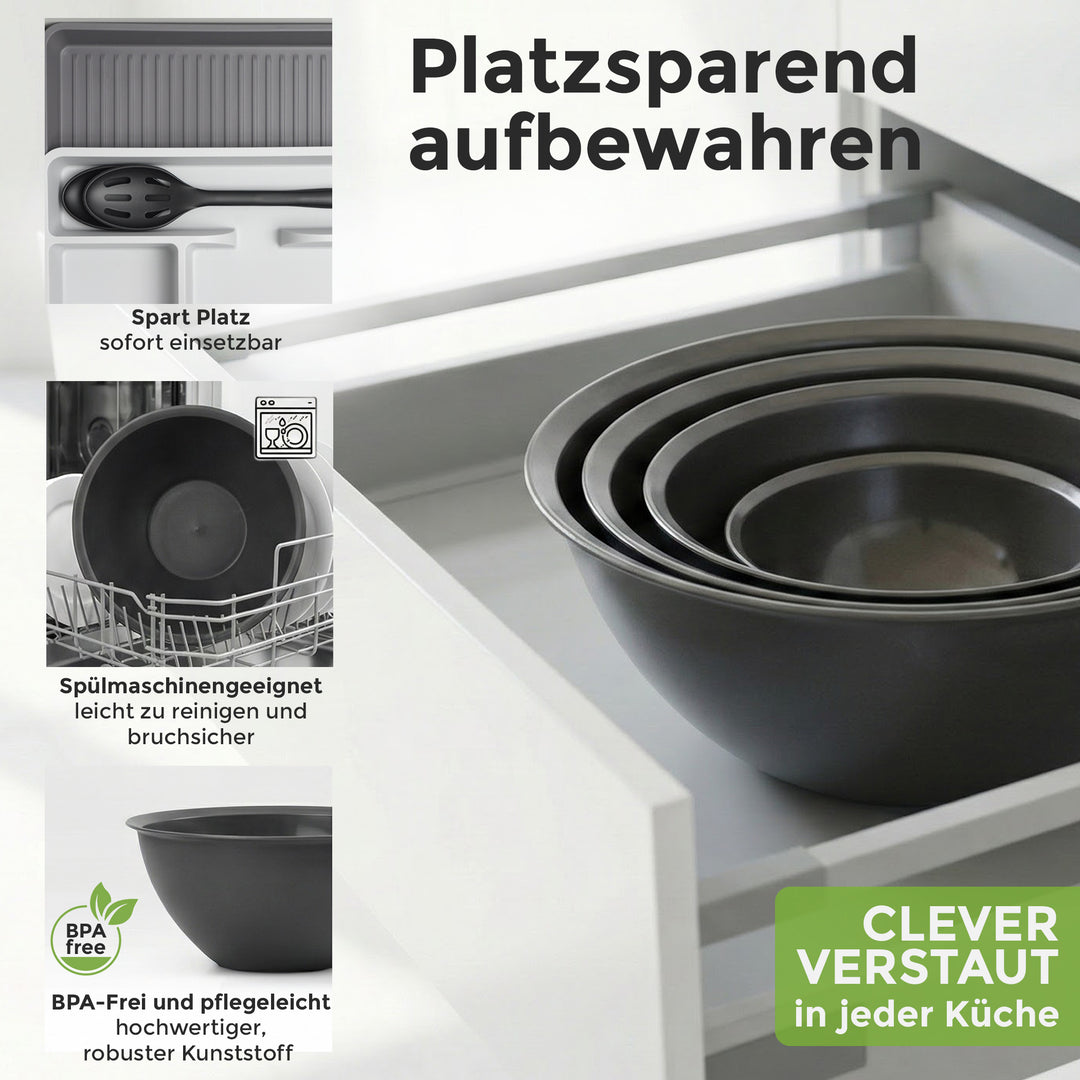 Schüssel Set + Salatbesteck 10-tlg