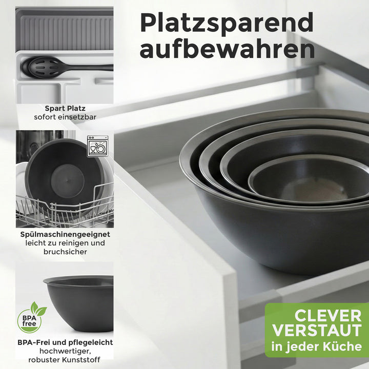 Salatschüssel Set groß, 21-teiliges Set