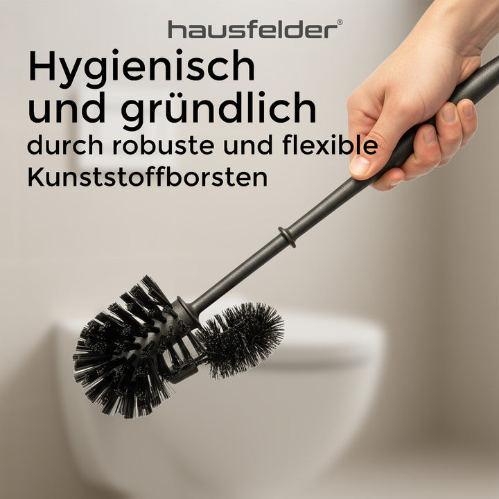Klobürste mit Randreiniger + 2 Ersatzbürsten Schwarz