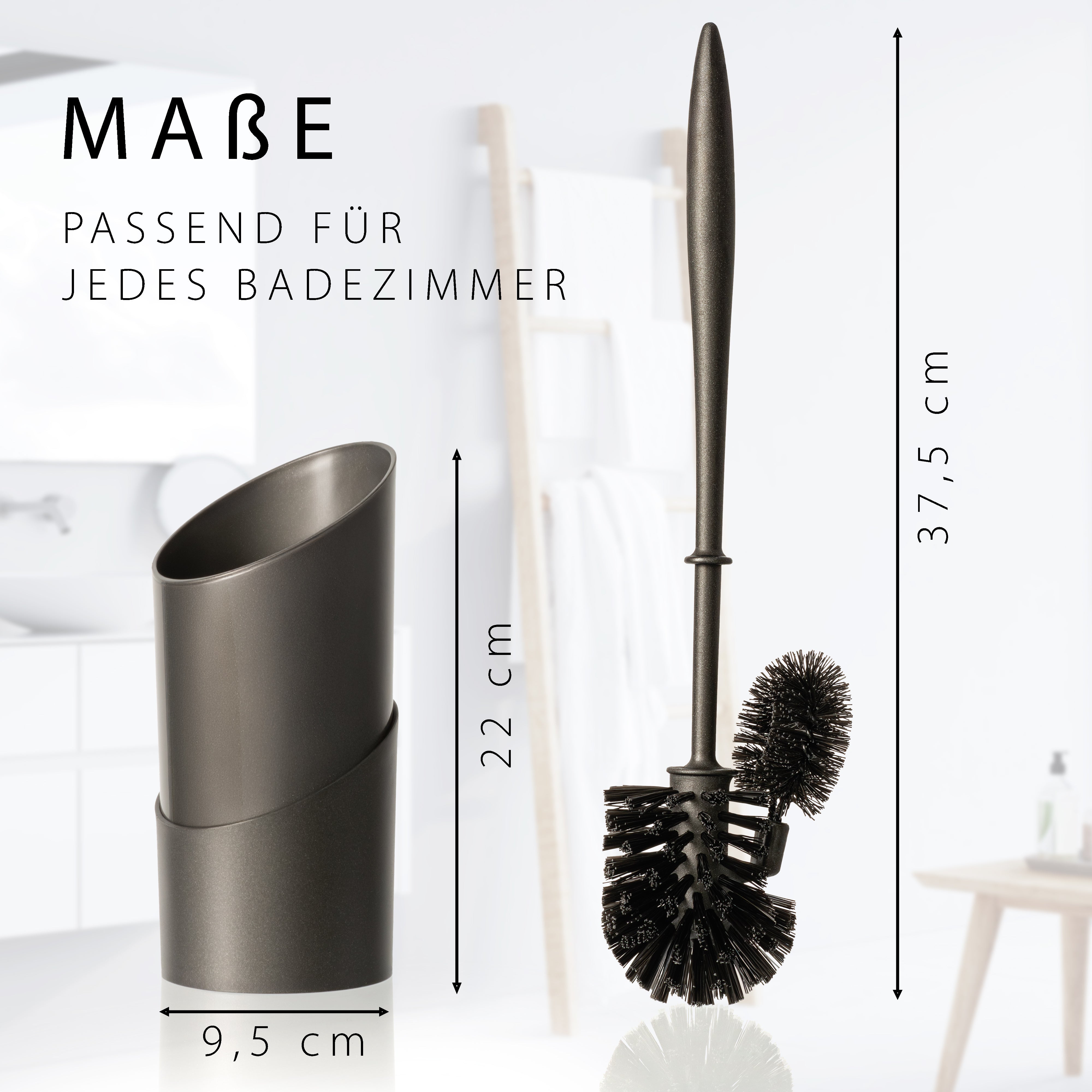 2-in-1 Klobürste Mit Halter & Reiniger-Organizer – Wandmontage Ohne Bohren, Schnell Trocknend