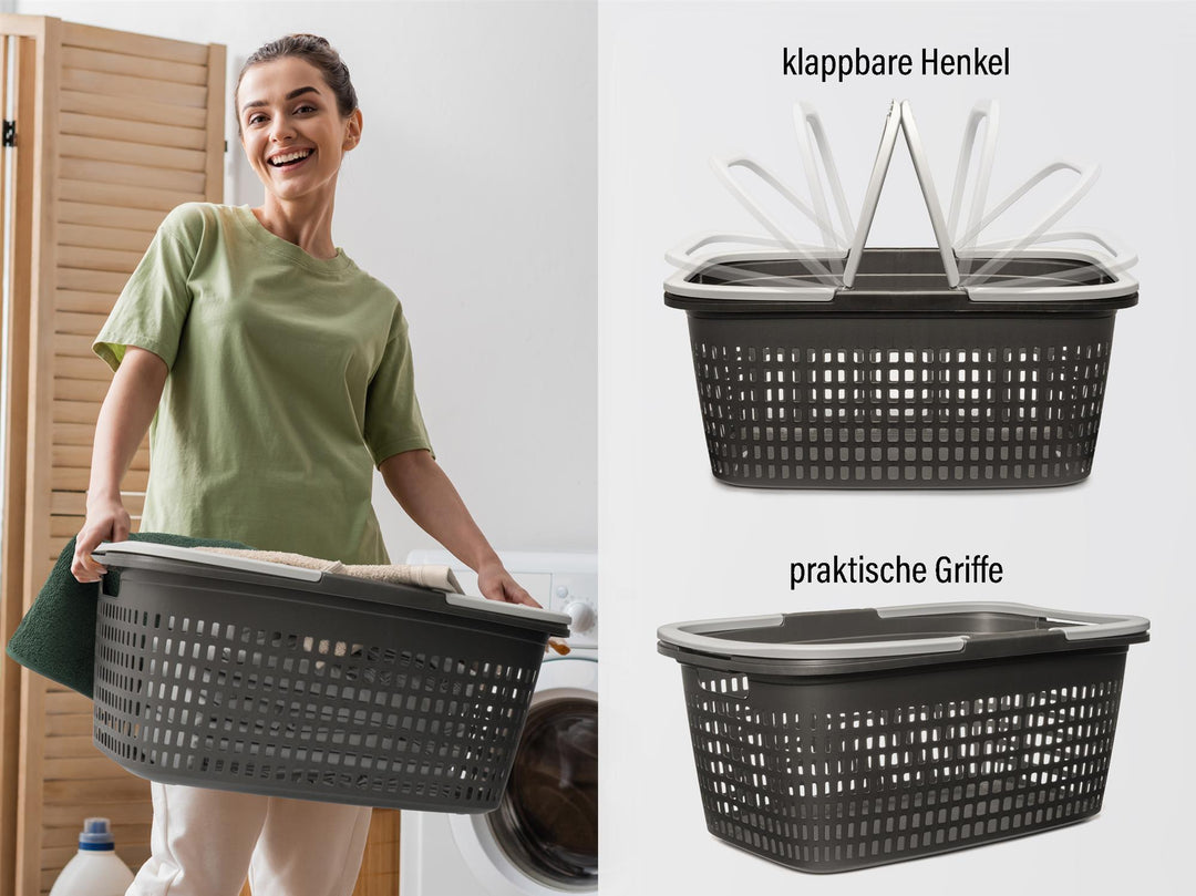Wäschekörbe 4er Set Anthrazit