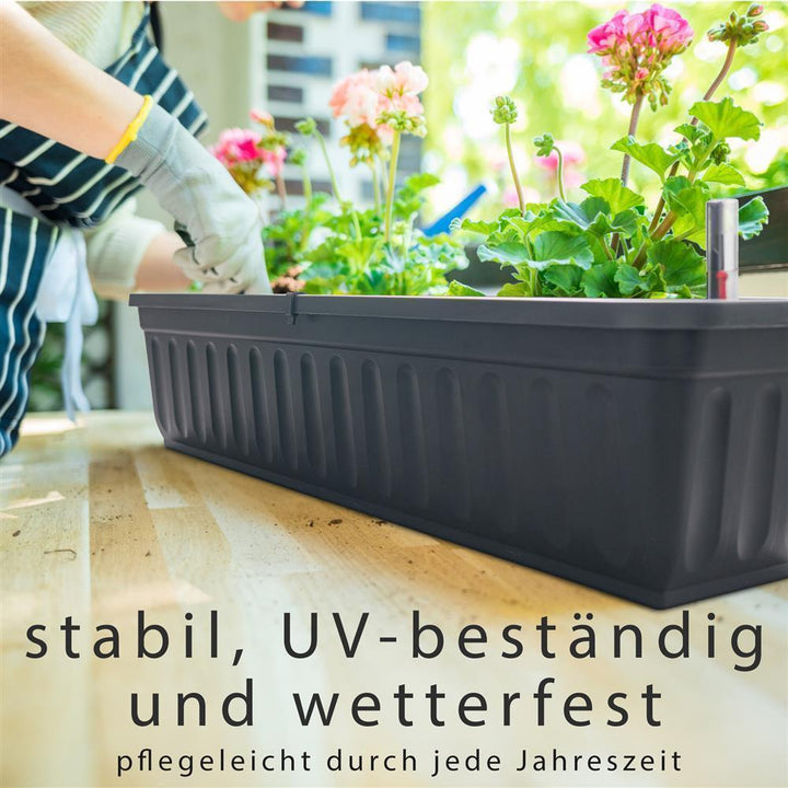 Blumenkasten 3er Set, Anthraziit, 80cm