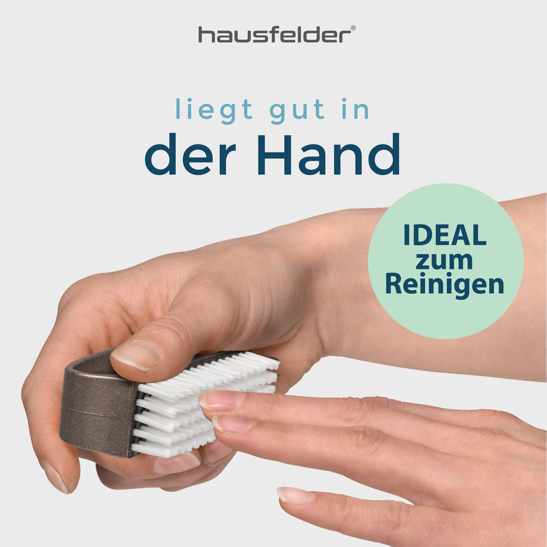 Handbürste mit Griff, 4er Set, 2x schwarze/2x weiße Borsten