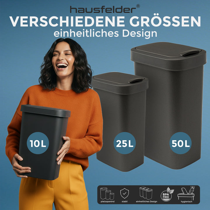Mülleimer mit Deckel 25 L.Anthrazit