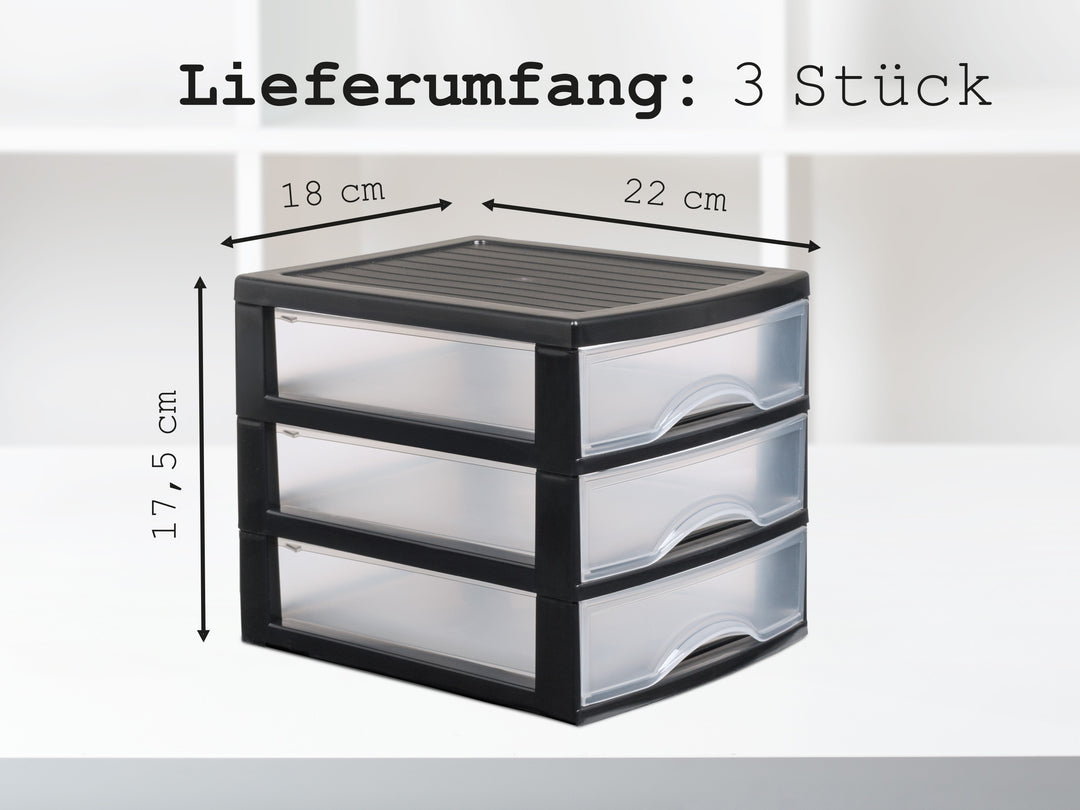 Schubladenschrank A5 3 Stk. mit 3 Schubladen