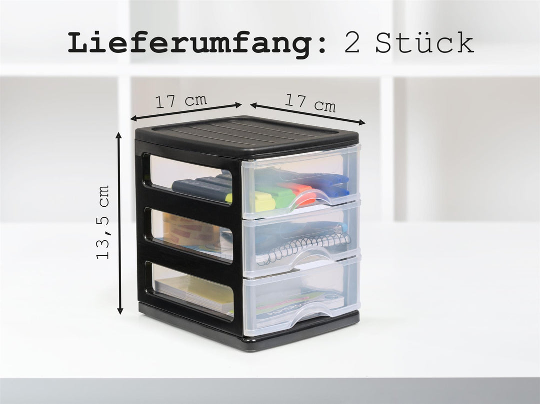 Schubladenschrank A6 2 Stk. mit 3 Schubladen