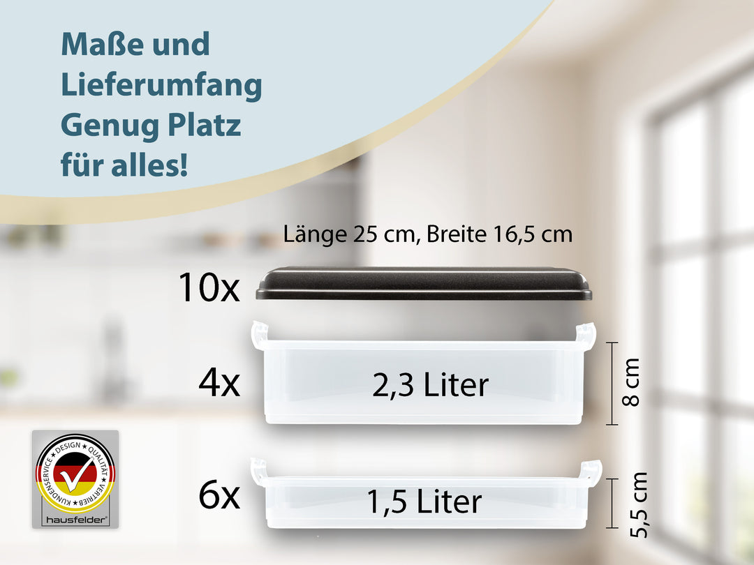 Aufschnittdosen 20-teiliges Set (6x flach und 4x hoch)