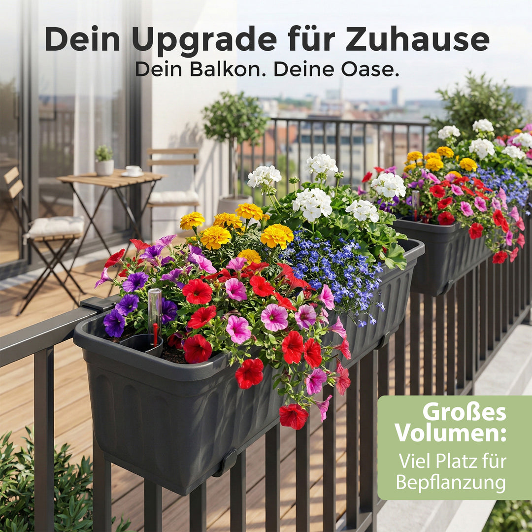 Blumenkasten 3er Set, Anthraziit, 80cm