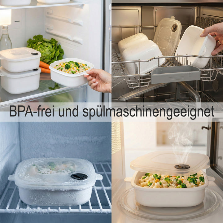 Mikrowellentopf 2er Set,  2x 1 Liter